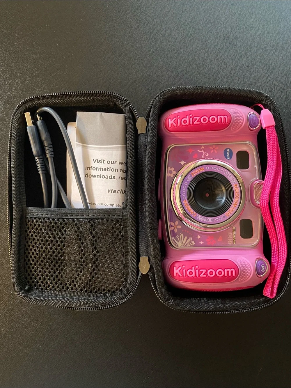 Vtech Kidizoom Duo Kids Digital Camera Games Videos & Selfie LCD Screen w/ Case